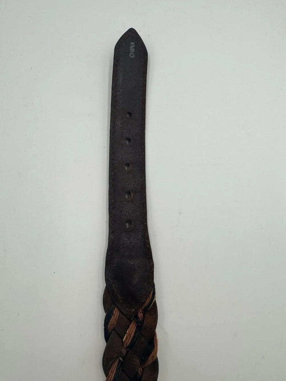 Brighton Vintage Brown Braided Woven Leather Belt